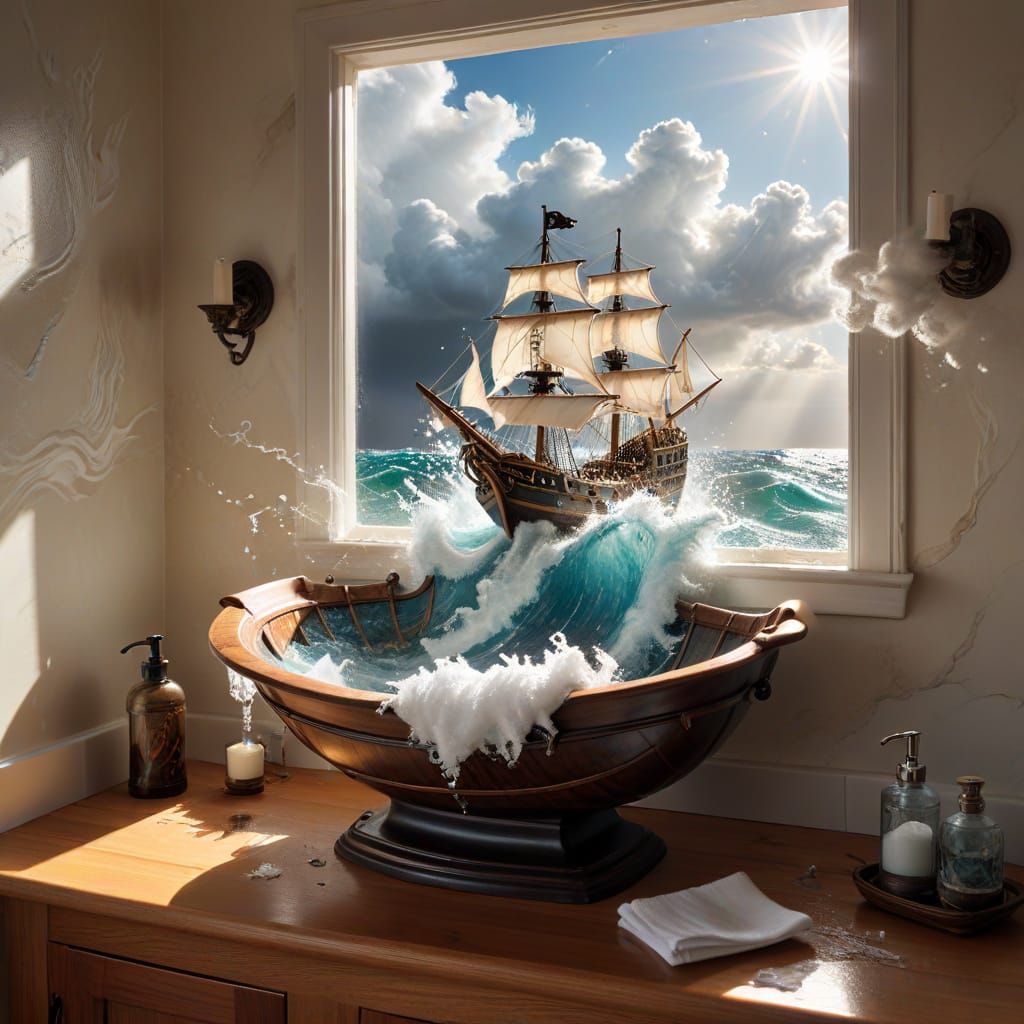 Ocean Storm in a Bathroom Sink