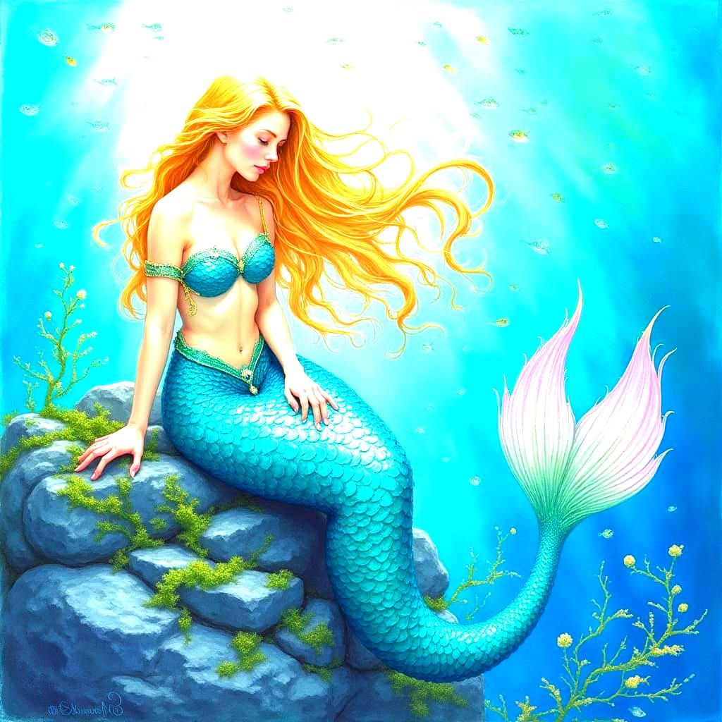 Enchanting Mermaid in a Vibrant Underwater Realm