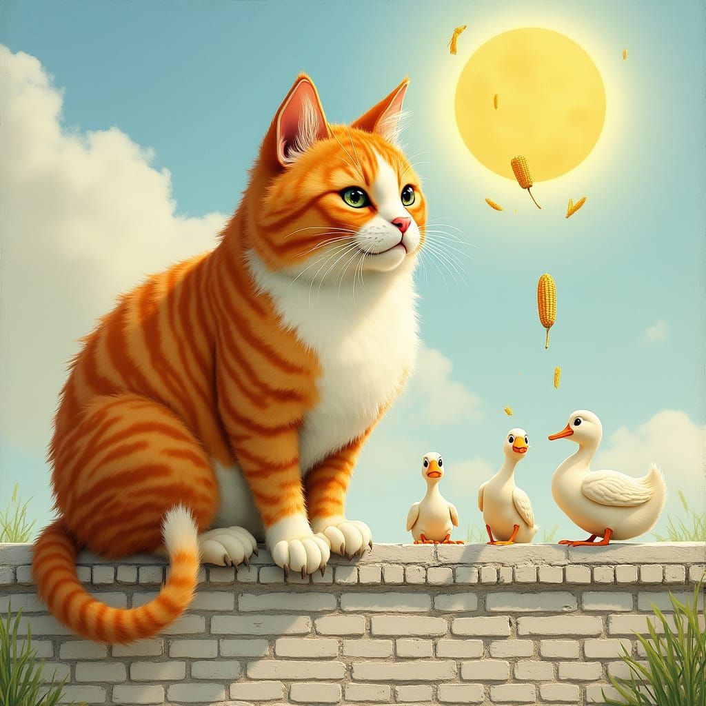 Regal Ginger Tabby Cat Surveys His Kingdom