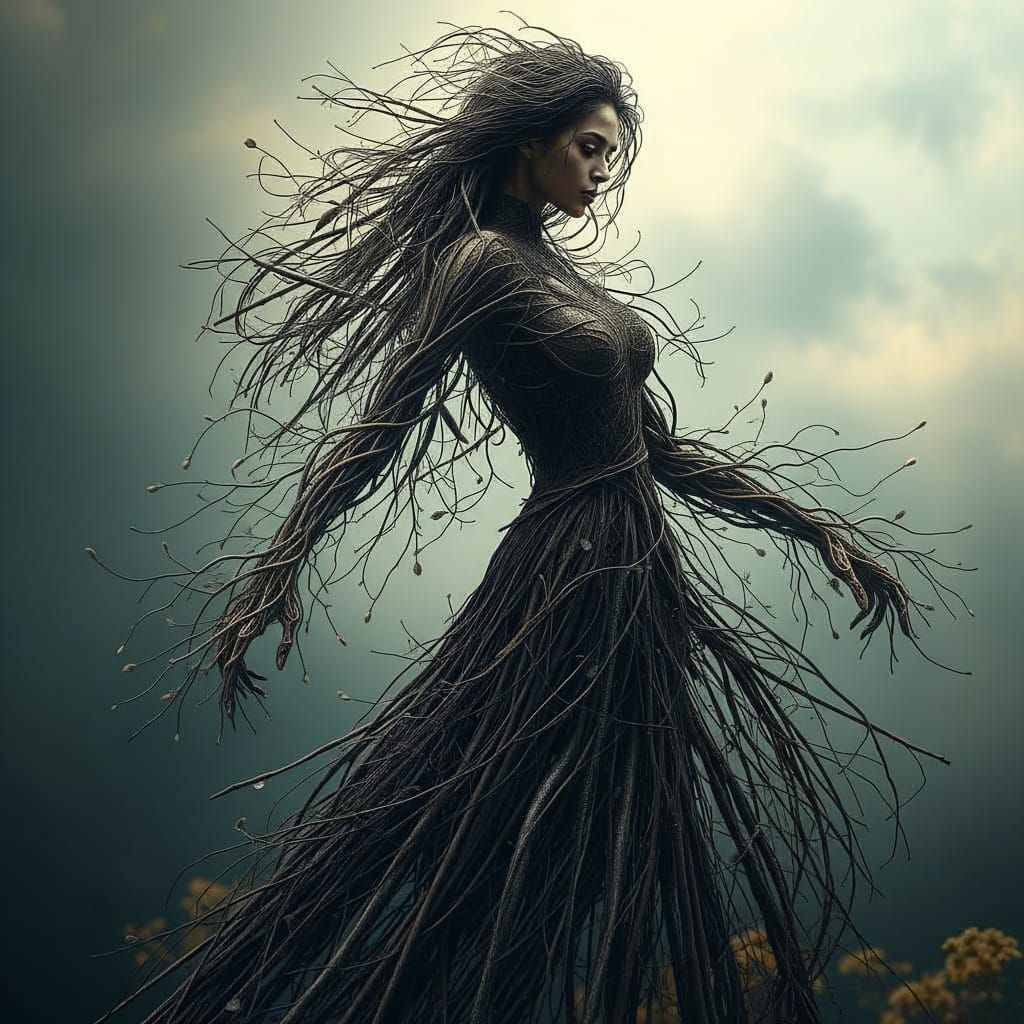 Dryad Spirit: Woman Made of Sticks