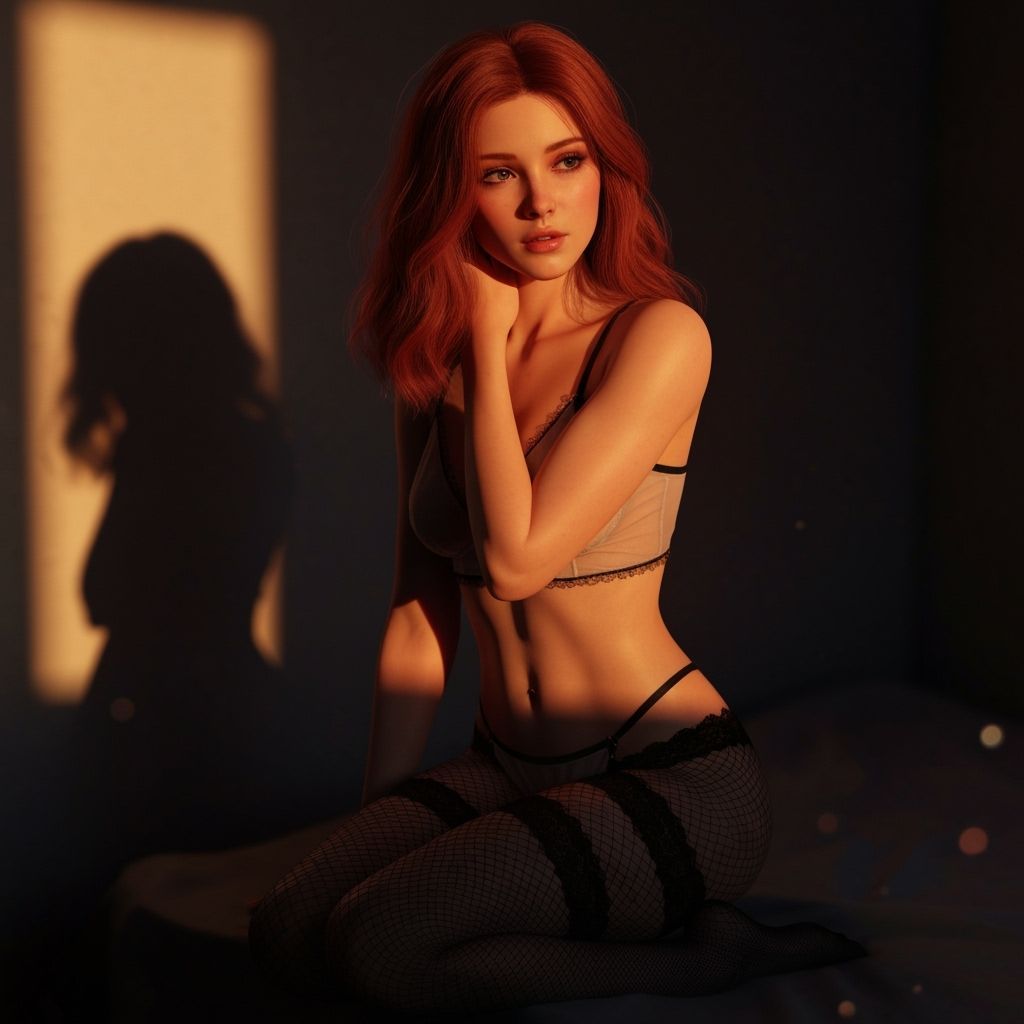 Youthful Woman in Golden Hour Light