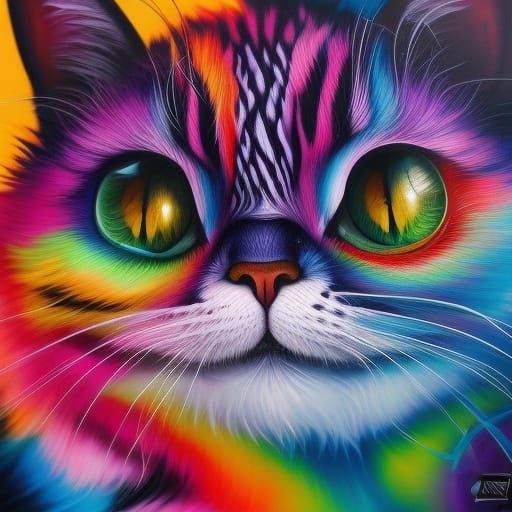 Colorful Cheshire Cat Graffiti Art