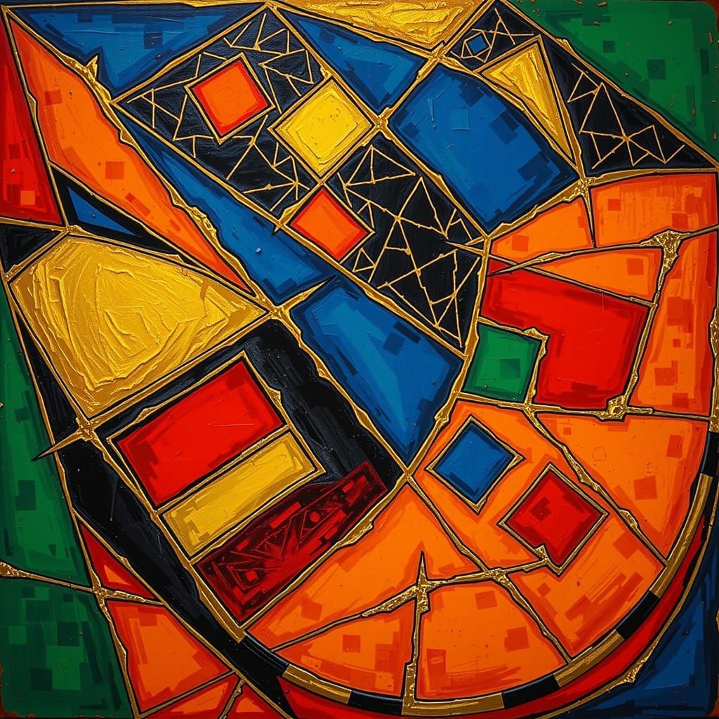 Geometric Abstraction in Op Art Style