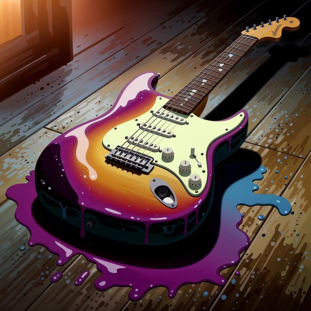 Dieselpunk Guitar Unveiled in Vibrant Colors