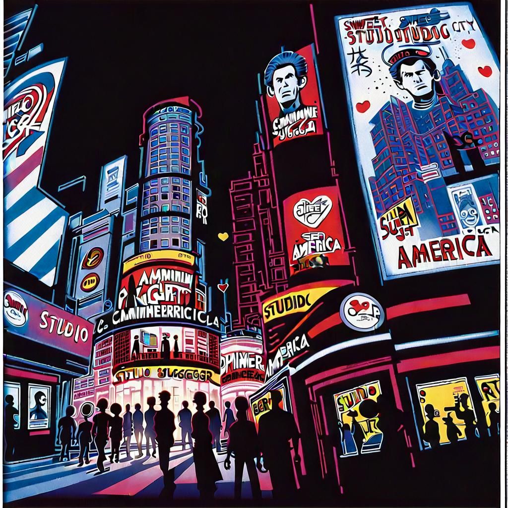 Retro City Diner in Manga Anime Style