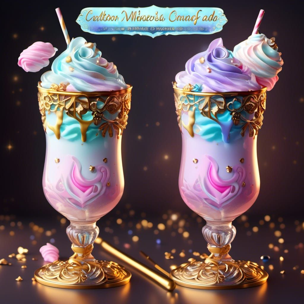 stunning cotton candy milkshakes in beautiful glasses