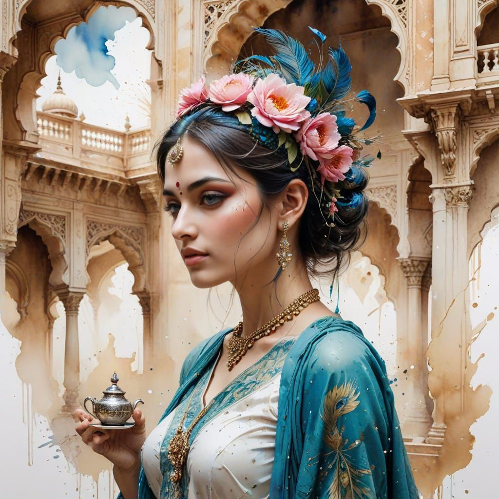 Surreal Royal Complex in Jaipur at Mid-Morning