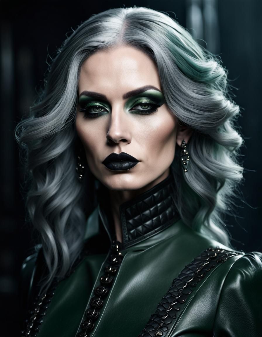 Gothic Haute Fashion Portrait in Cinematic Lighting