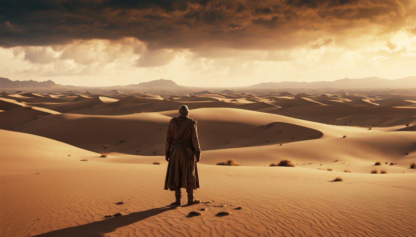 Vast Desert Nomad in Golden Light