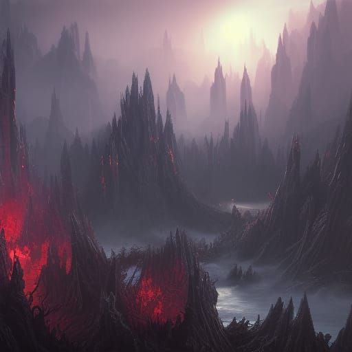 Black Sabbath: Detailed Matte Painting in Deep Color