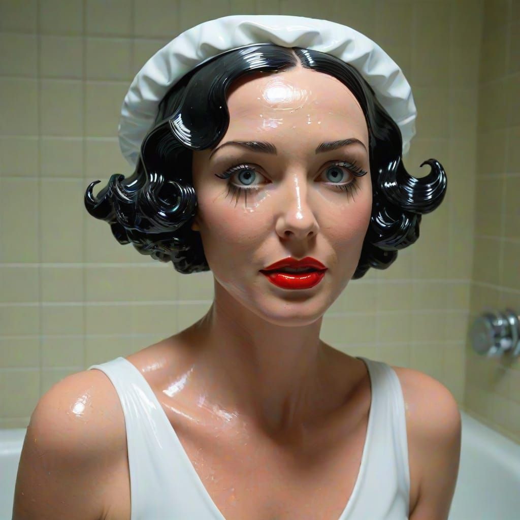 Artificial Woman with Rubber Head and Plastic Pie