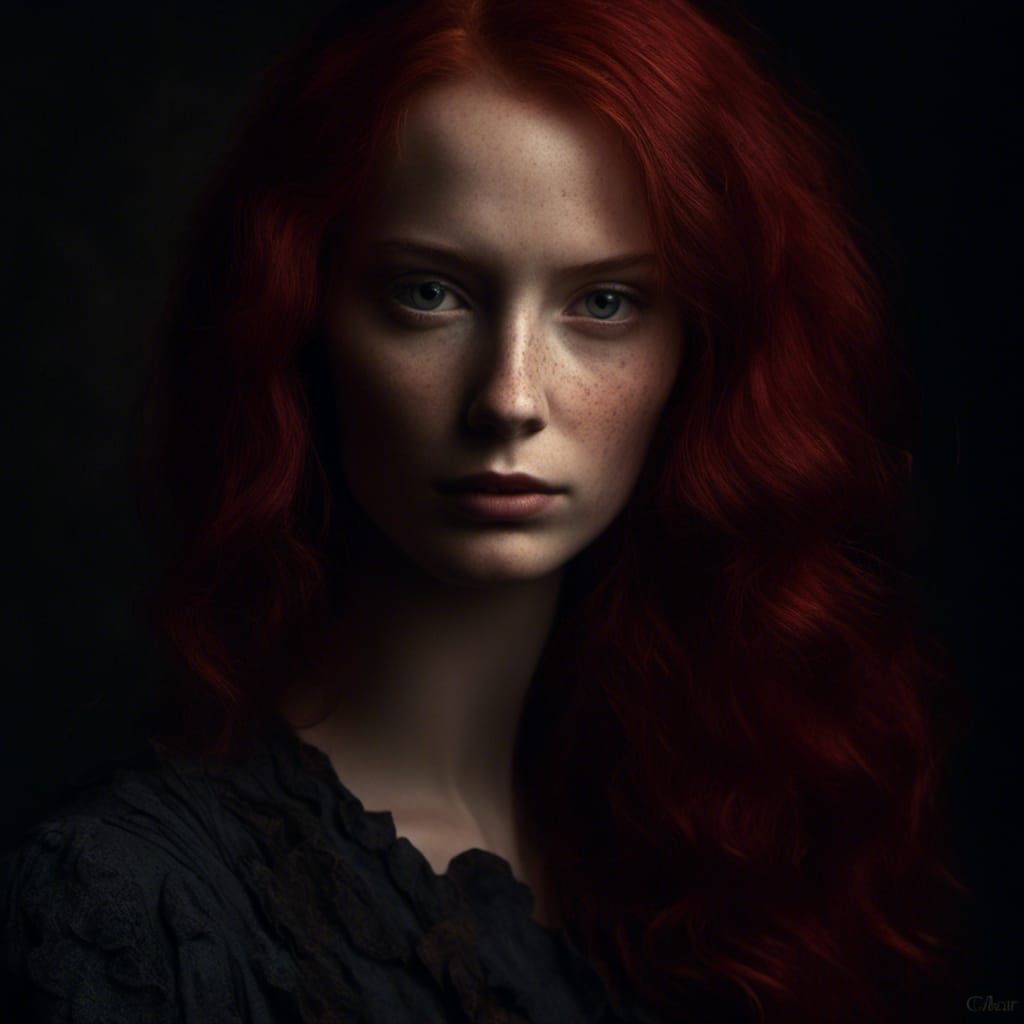 Red-Haired Woman in Clair Obscure Shadowplay