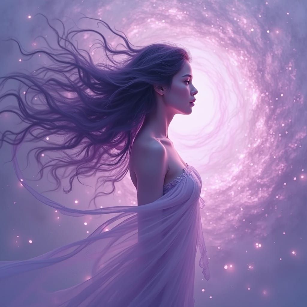 Ethereal Woman in Dreamy Mystical Aura