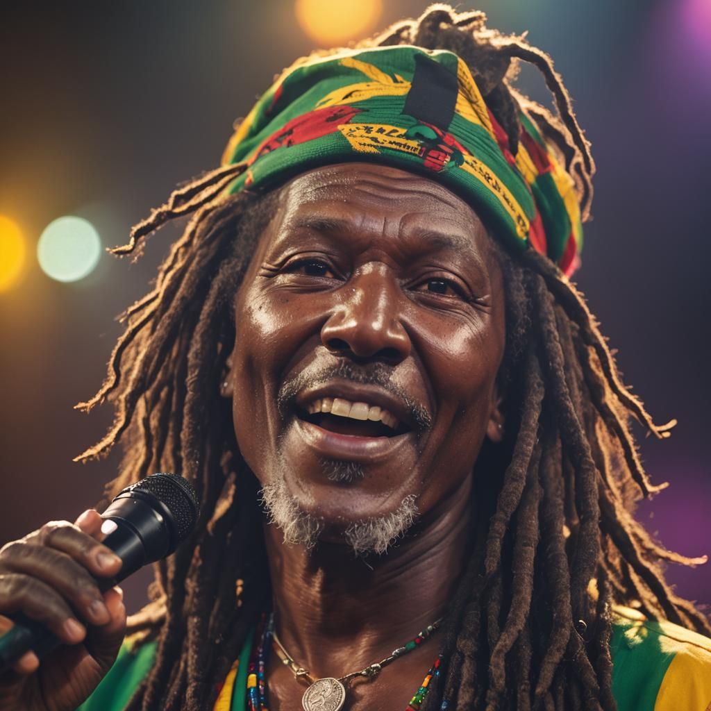 Reggae Singer Portrait with Intense Lighting