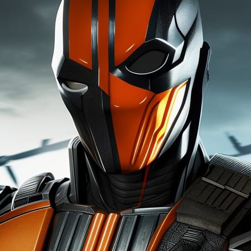 Deathstroke Unmasked: Hyperrealistic Close-Up Portrait