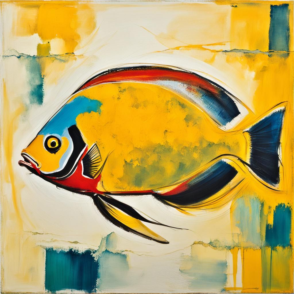 Abstract Tropical Fish in Expressionist Style