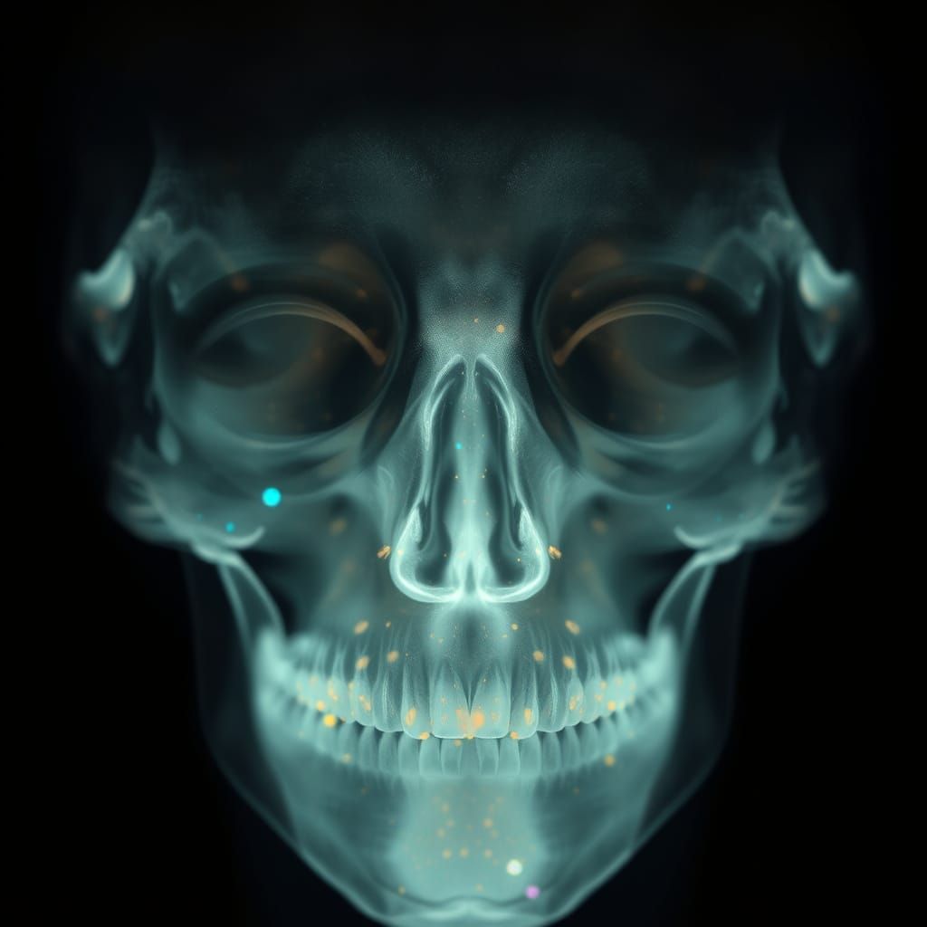 X-Ray Skull with Opal Pearls