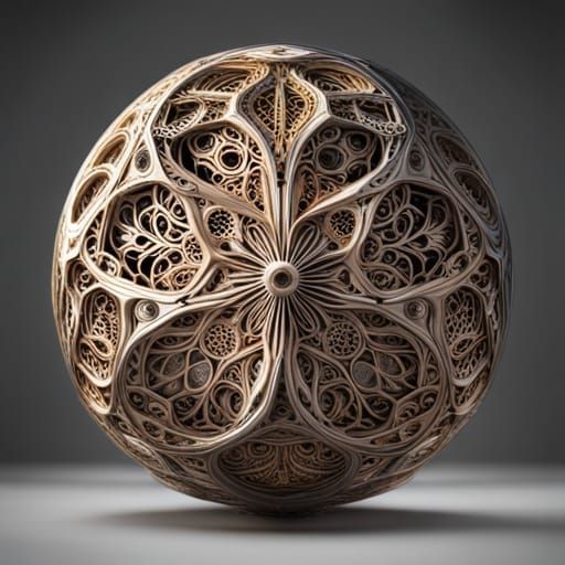 Intricate Iridescent Filigree Ball in 8k Resolution