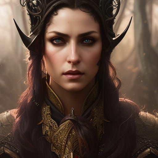 Elven Bandit Rogue Portrait in Dark Fantasy Style