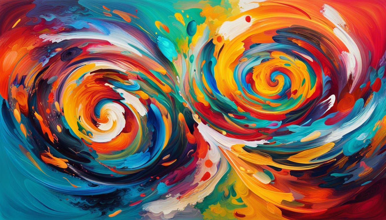 Abstract Swirls in Vibrant Colors: Digital Painting