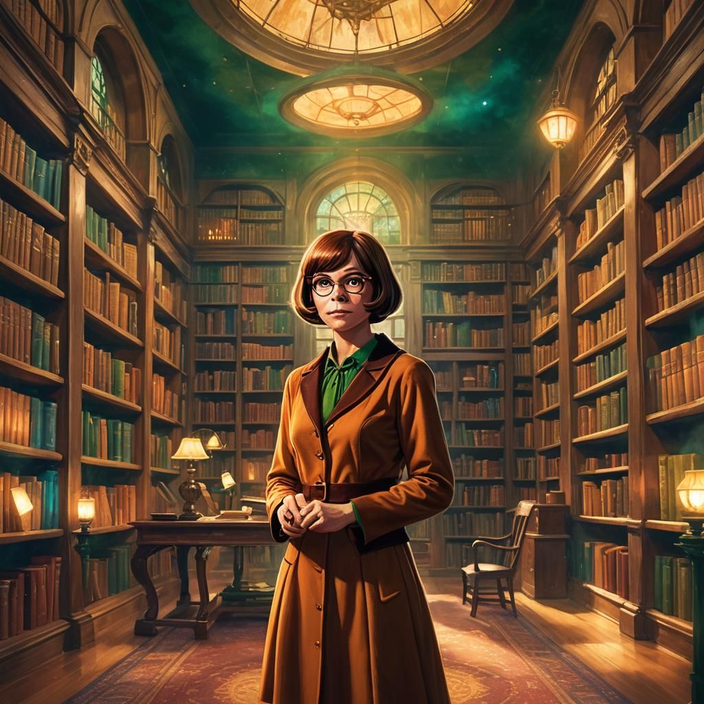 Velma Dinkley as Librarian in Mystical Library