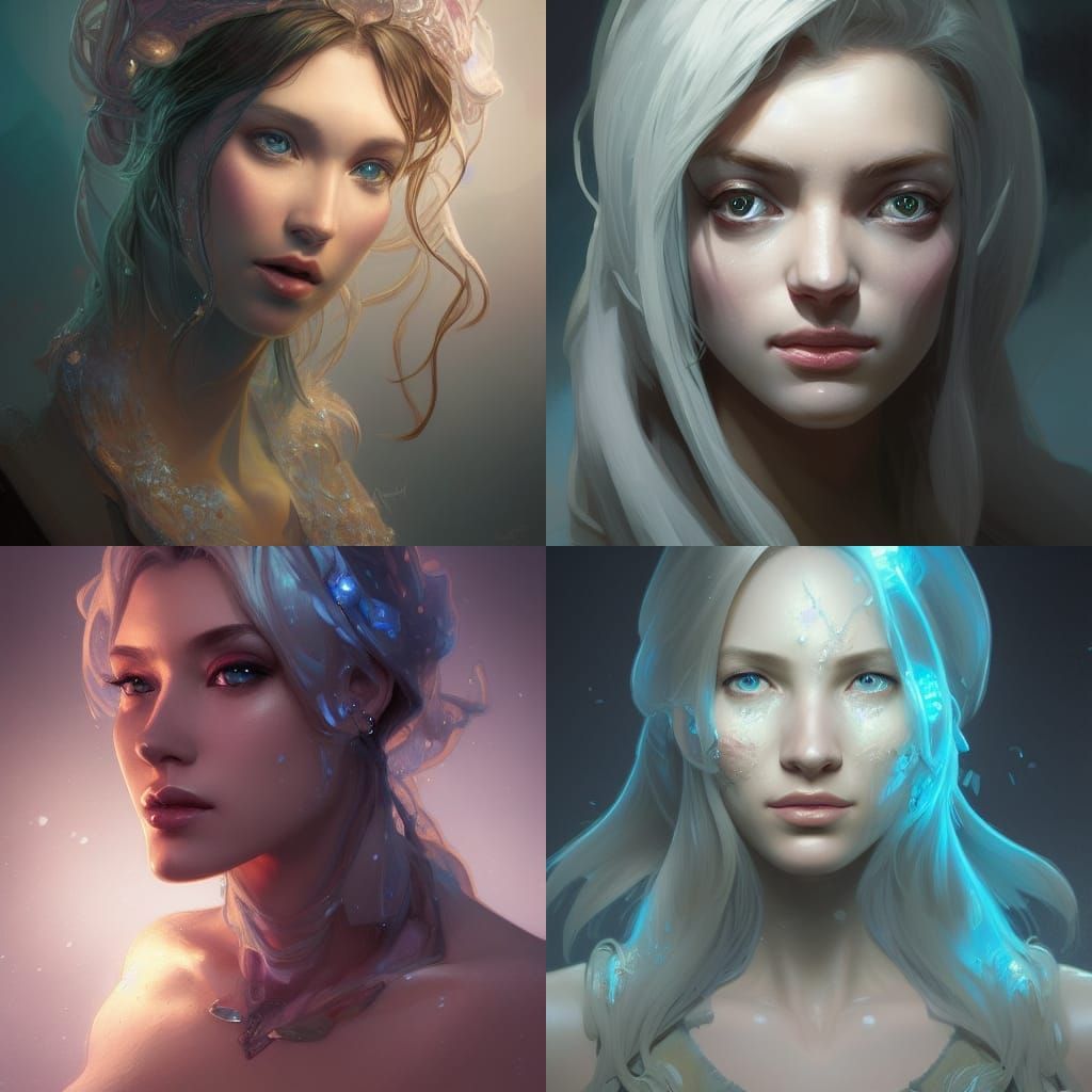 Detailed Portrait in Art Nouveau Style