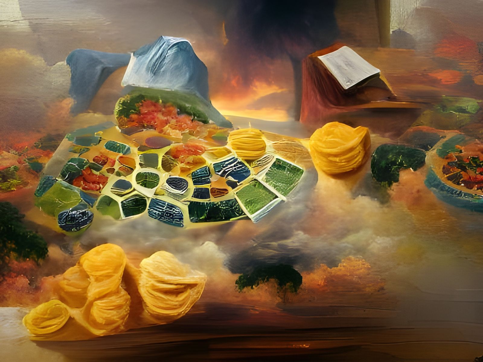 Catan Landscape Painting in Kinkade Style