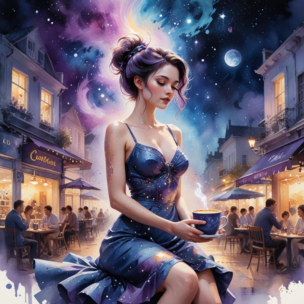 Cosmic Cafe Celebration Under Starry Skies