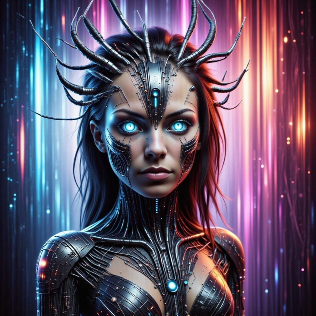 Cyberpunk Cityscape with Neon Lights