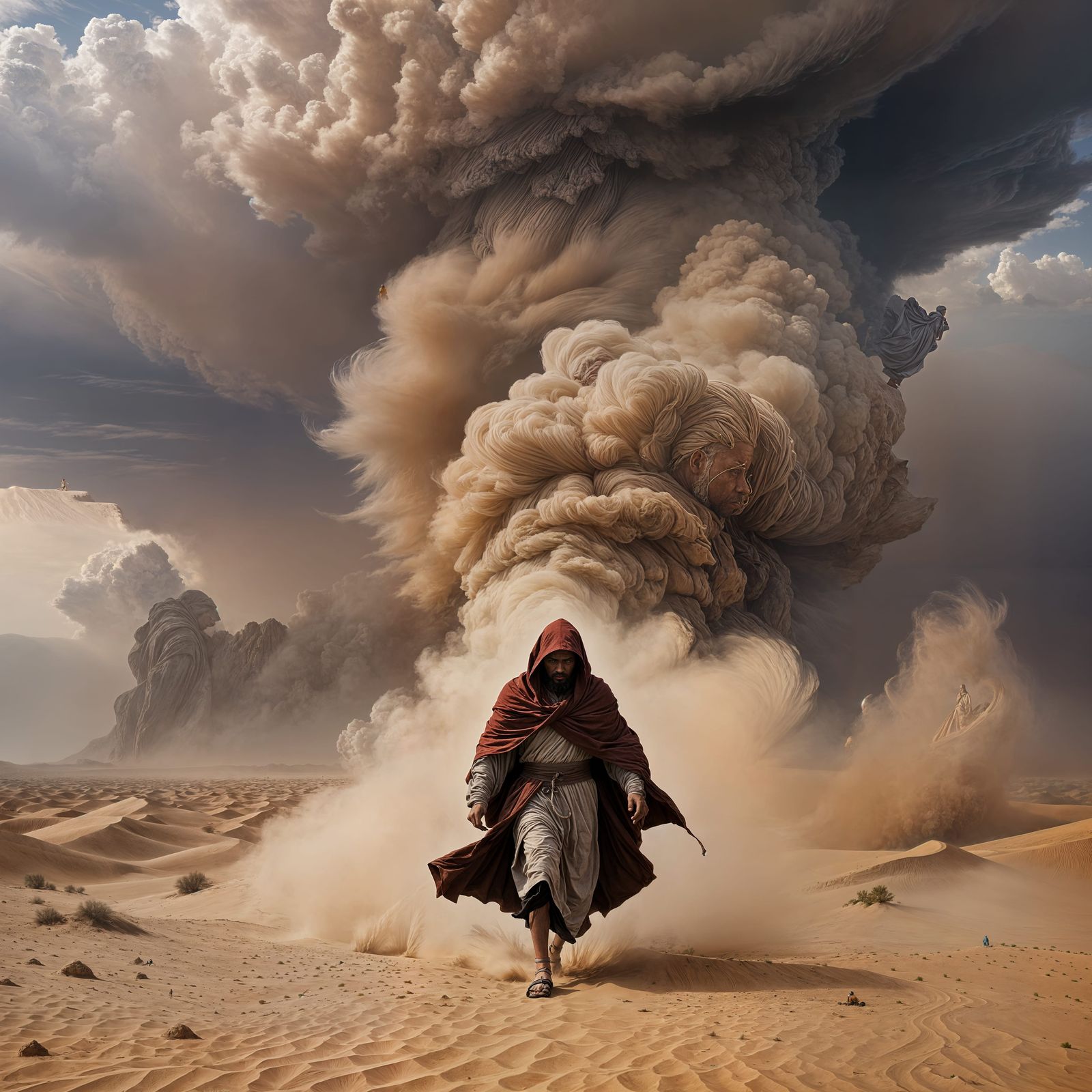 Desert-Monk in a mighty sandstorm