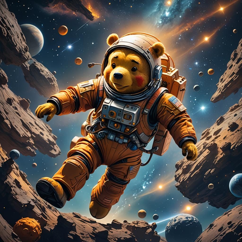 Winnie-the-Pooh Ponders Existence in Space