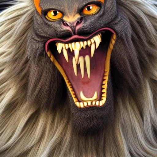 Grinning Manticore with Mischievous Expression