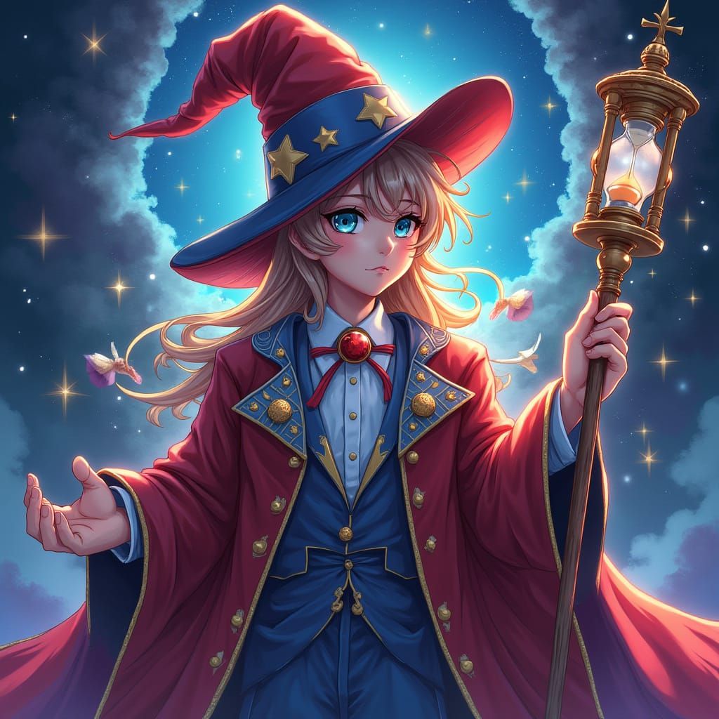 Ethereal Wizard Masterpiece in Red White and Blue