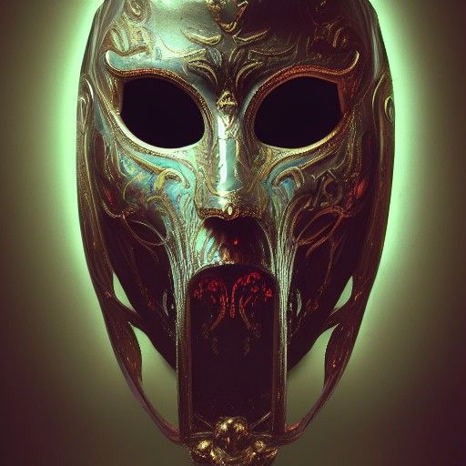 Ornate Venetian Mask in Hyperrealistic Baroque Style