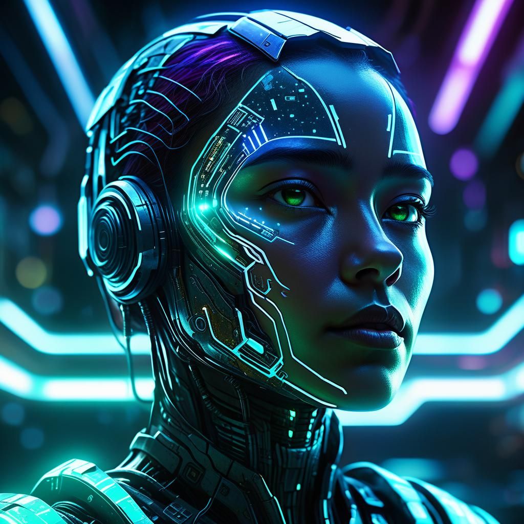 Hyperrealistic Sci-Fi Cyborg Concept Art