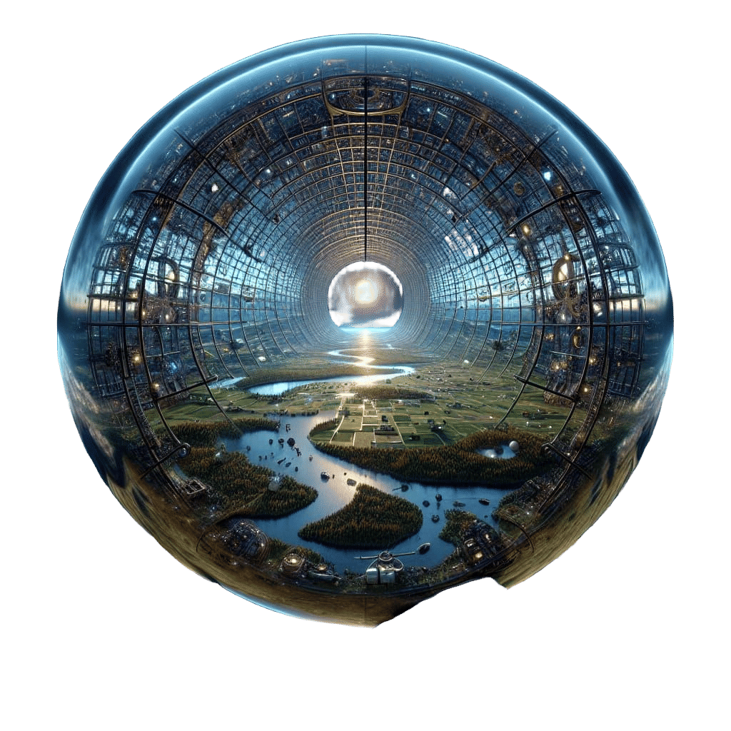 Surreal Cosmic Landscape Unveils Dyson Sphere's Hidden Wonde...