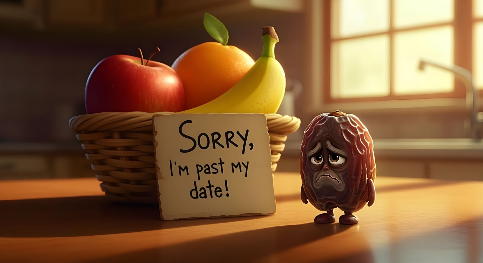 Sad Date in Pixar Style 3D Scene