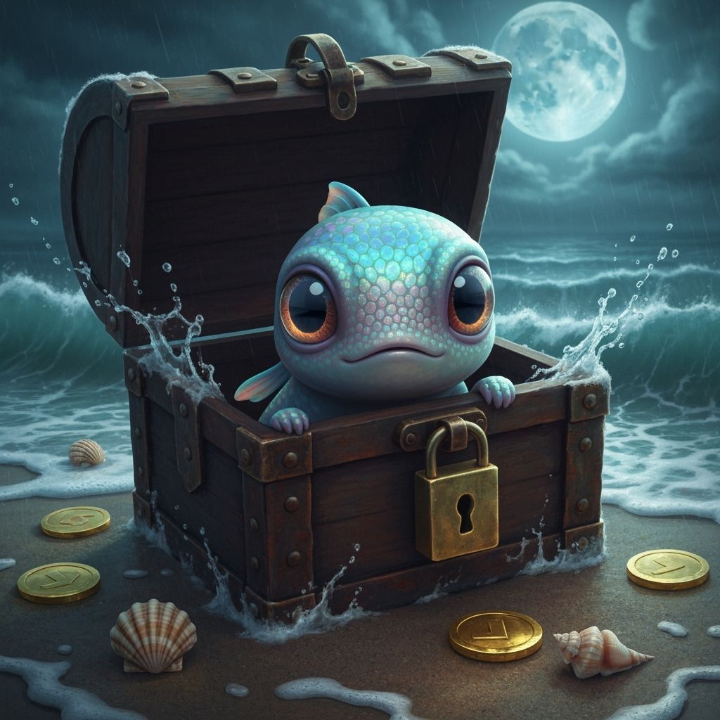 Iridescent Sea Creature in Treasure Chest