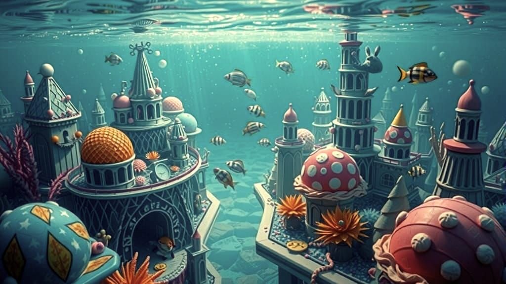 Underwater City Made of Ice Cream and Popsicles