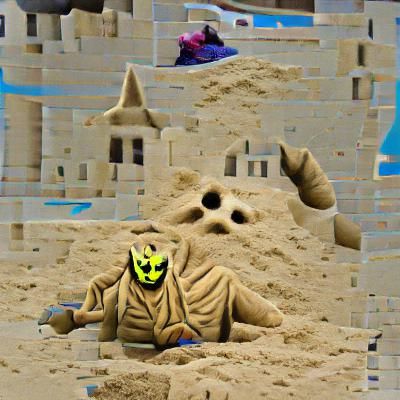 AI-Generated Sandcastle Image