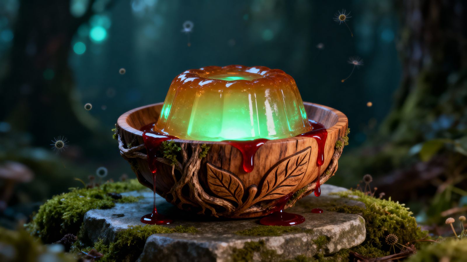 Enchanted Forest Pudding with Bioluminescent Accents