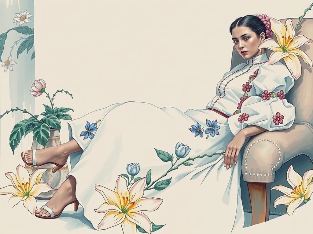 Pensive Gypsy Woman in Post-Impressionist Style