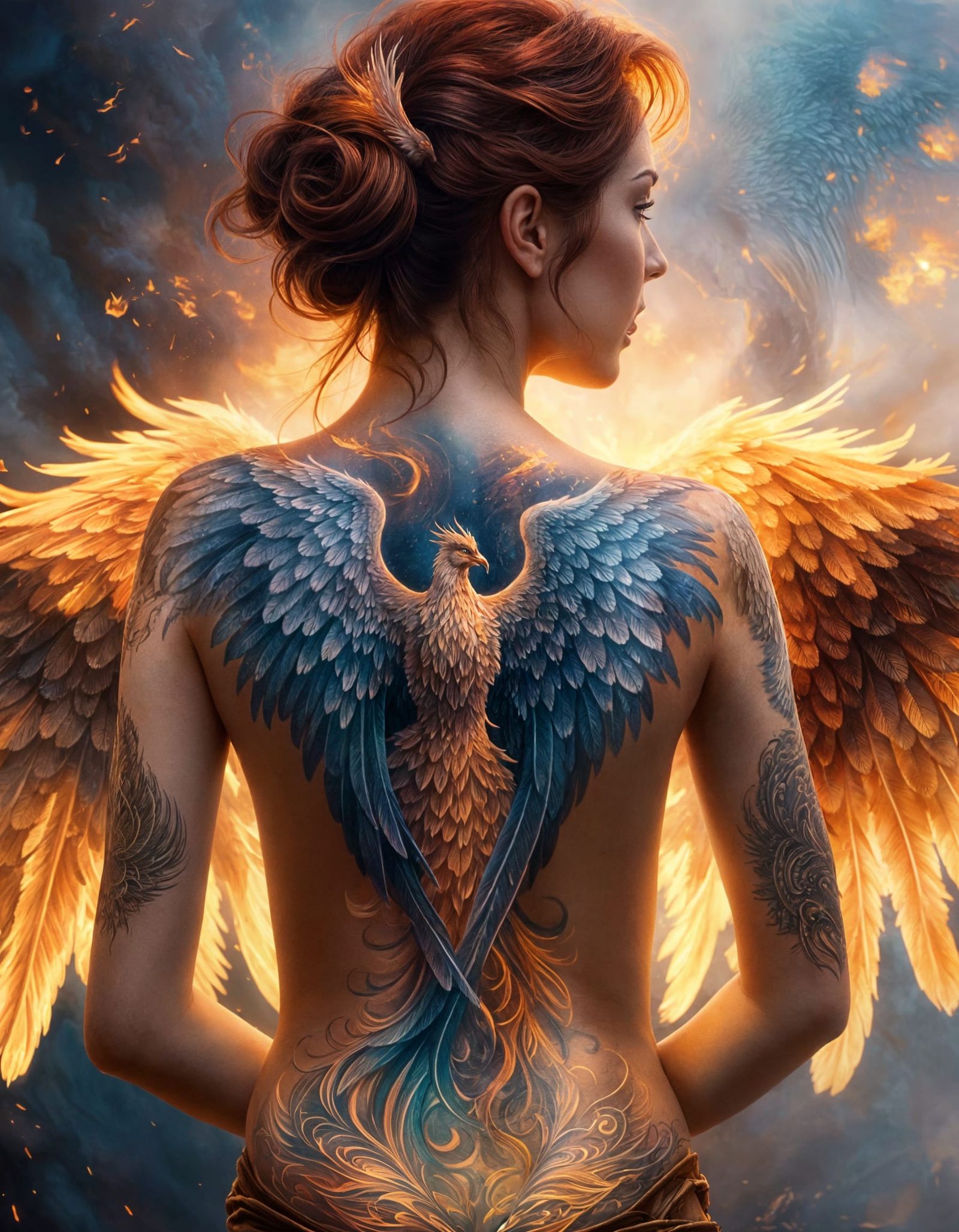 Phoenix Tattoo: Ethereal Fantasy Art