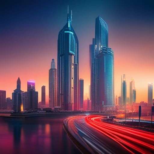 Cyberpunk Dubai 2099: Neon Cityscape