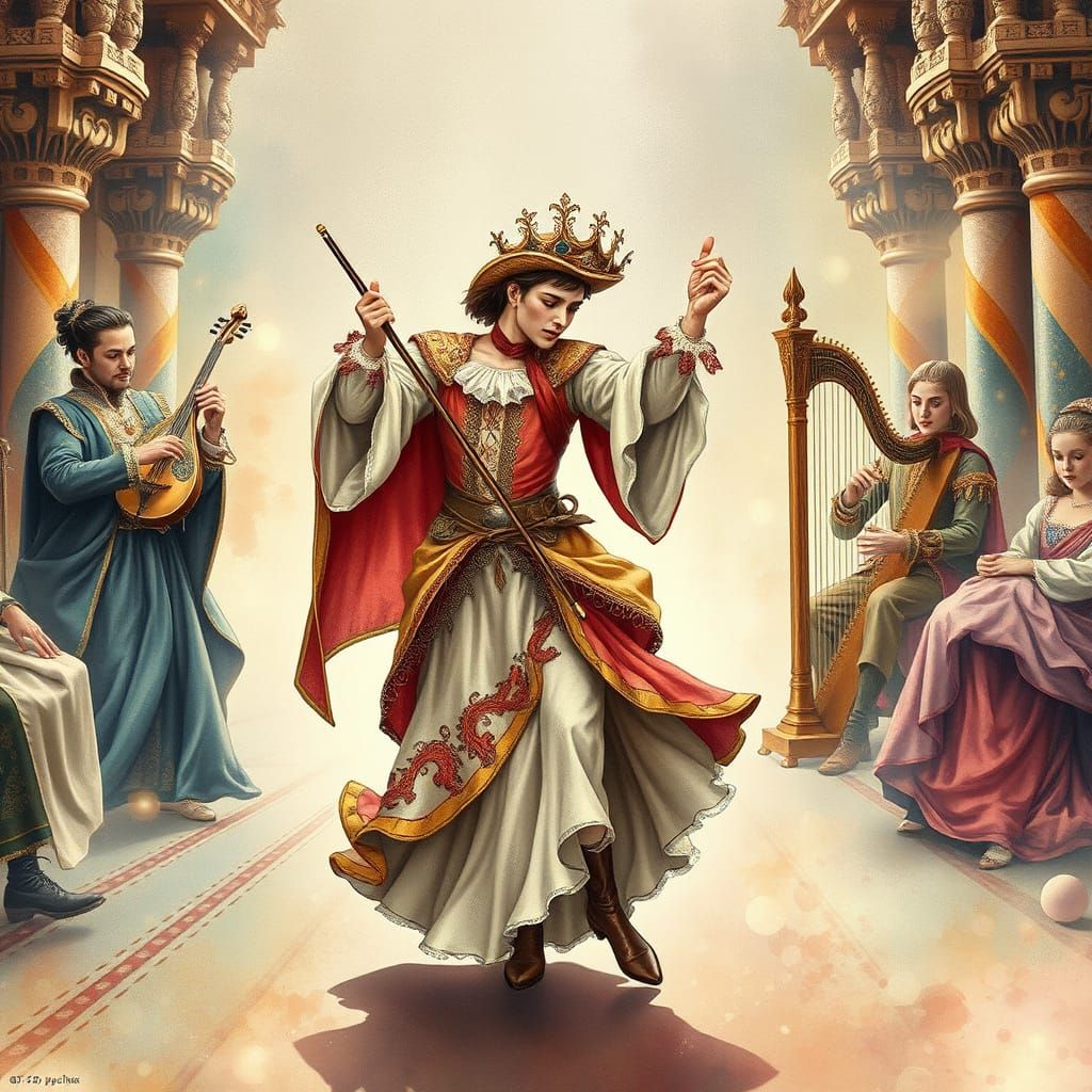 Troubadour Dances in Dreamy Renaissance Court