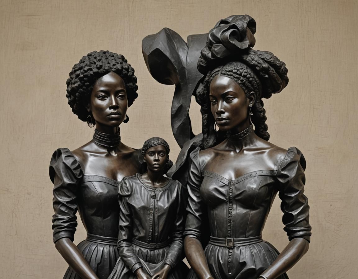 Figurative Sculpture of Black Woman, Modern Style