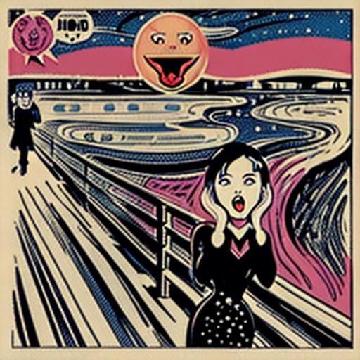 The Scream in Retro Comic Book Art Style