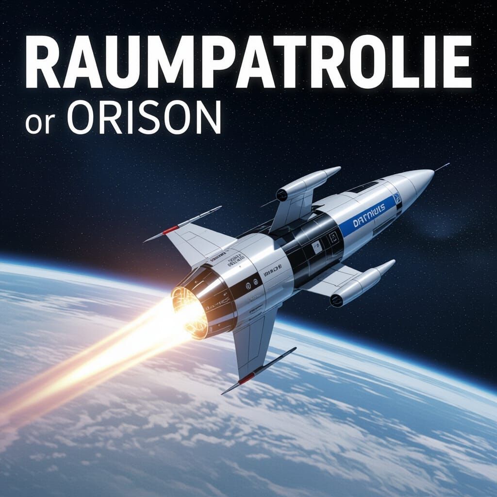 Raumpatrouille Orion Spaceship in Retrofuturistic Style