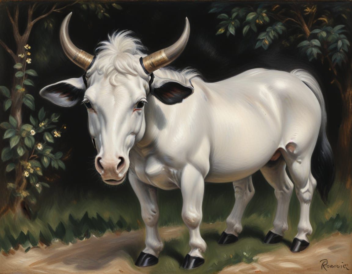 Dark Renoir-Inspired Painting with Noir Elements