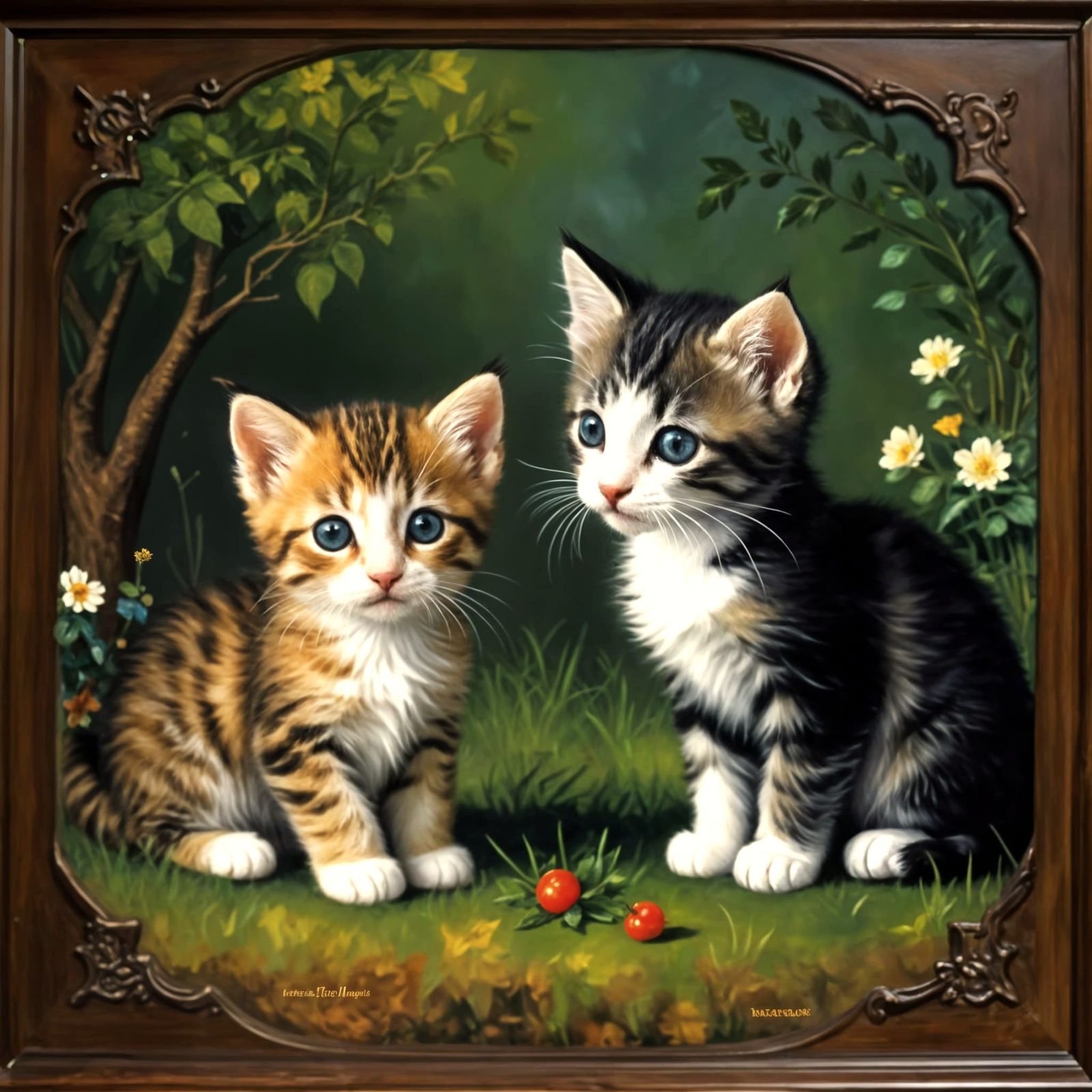 Renaissance Kitten Masterpiece in Impasto Style
